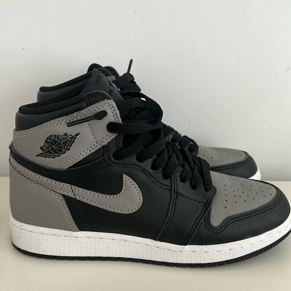 Nike 4.5Y = 6 womens Jordan 1 black grey gray shadow dunk